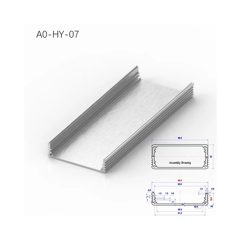 250mm-A0-HY-07-Professzionális Gyártó 6061 Extrudált Alumínium Profil Panel Elektronikus berendezések ipari burkolatához Olcsó