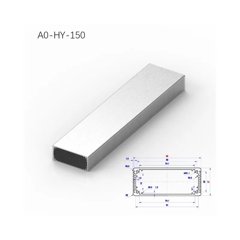 200mm-A0-HY-150-BRZHIFI Testreszabott színű/méretű 6061 Extrudált Alumínium Profil Négyzet alakú cső Elektronikai berendezések Olcsó