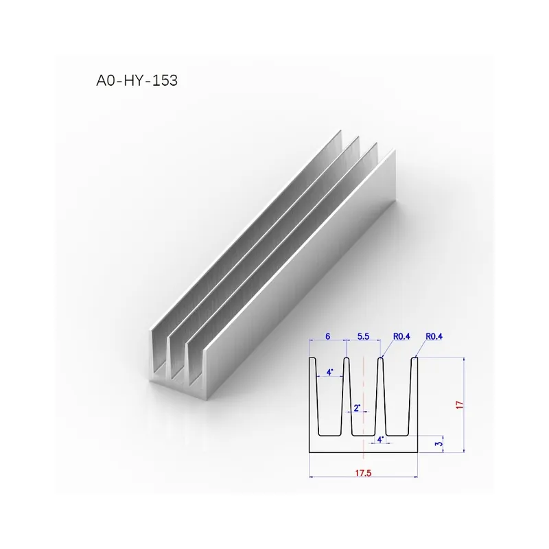 Kedvezményes ár 200-A0-HY-153-BRZHIFI 6061 Slot Extrudált alumínium Profil Hűtő radiátor Elektronikus berendezésekhez Hőleadó Chip OEM vágás