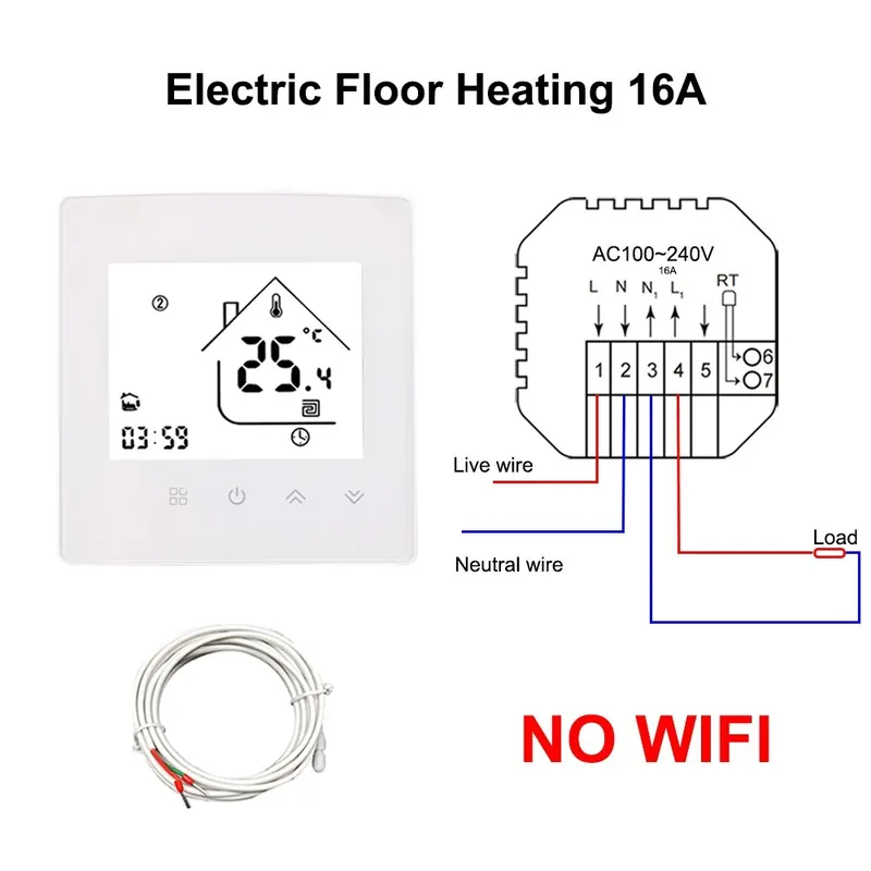 Nézd meg most Fehér GB 16A-Tuya WIFI Termosztát 3A 16A 25Afor Padlófűtés Elektromos fűtés Gázkazán hőmérséklet Vezérlő