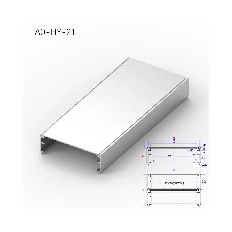 Olcsó 150mm-A0-HY-21-BRZHIFI Személyre szabott 6061 Ipari Slot Extrudált alumínium Profil Bútordekorációs elektronikai hardverekhez