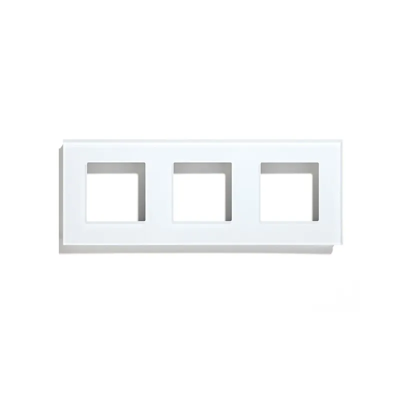 Fehér3-DAJIMEI EU szabvány Kristályüveg Panel Keret Fali Nyomógomb Villanykapcsoló aljzathoz Négyzet alakú 47*47mm Rendeld meg most