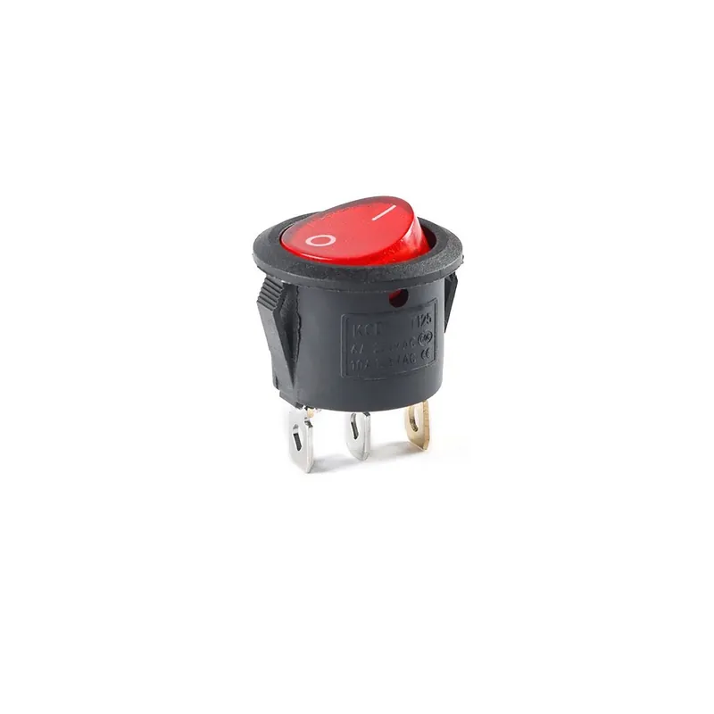 Csak ma 3P2D Piros fényű-5db KCD1 23MM Kerek kapcsoló 2/3 Tűs ON-OFF-ON 6A/250VAC 10A/125VAC SPST LED autó Világítással