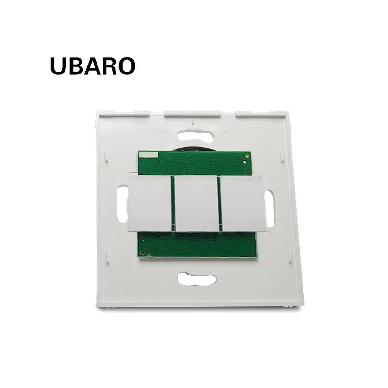 ZS-DHW03-UBARO EU/UK Kristályüveg Panel nélkül Fali érintőkapcsoló PC anyag Elektromos érzékelő Alkatrész Tartozék 100-240V Biztonságos fizetés