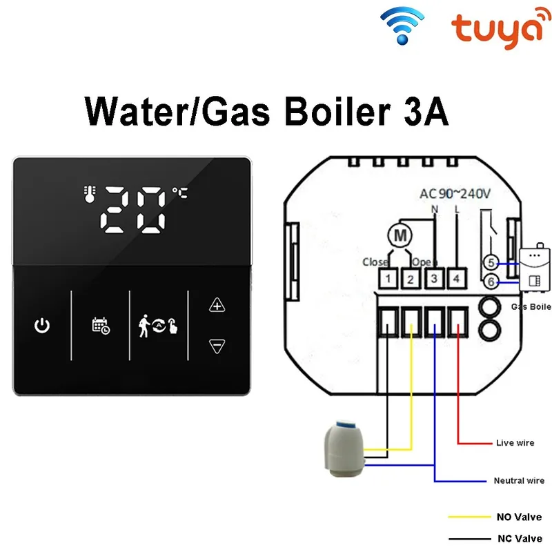 Népszerű Víz-alapú-WiFi-H-Smart Tuya WiFi /Zigbee Termosztát Víz-alapú Elektromos padlófűtés hőmérséklet Távvezérlő Google Home Alexa
