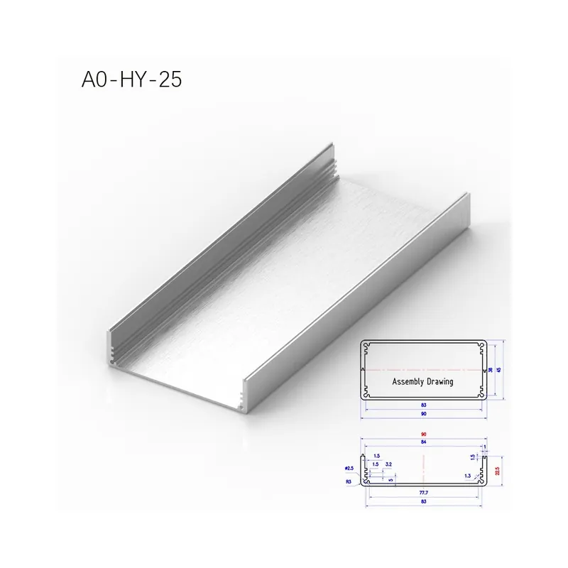 Kiárusítás A0-HY-25-250mm-Professzionális Gyártó 6061 Extrudált Alumínium Profil Testreszabhatóek alváza