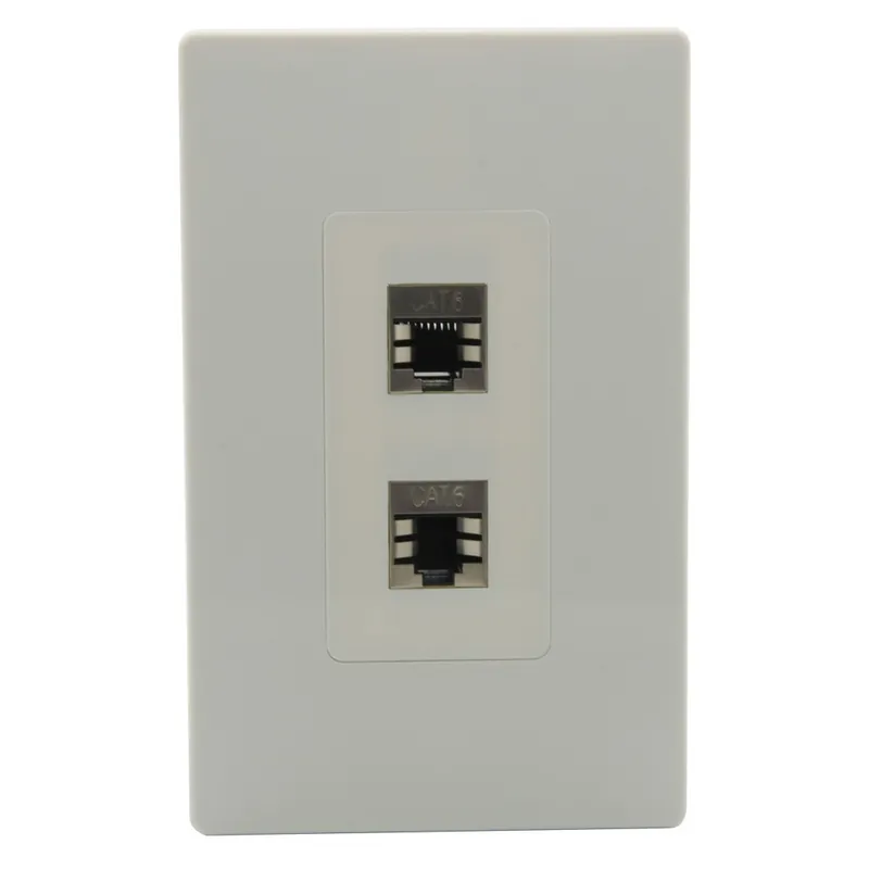 Árengedmény 2 CAT6A-Új Dizájn 1 soros csavar nélküli 1 2 3 4 6 portos Rozsdamentes pajzs típus CAT6 RJ45 Anya-Anya Fali lemez