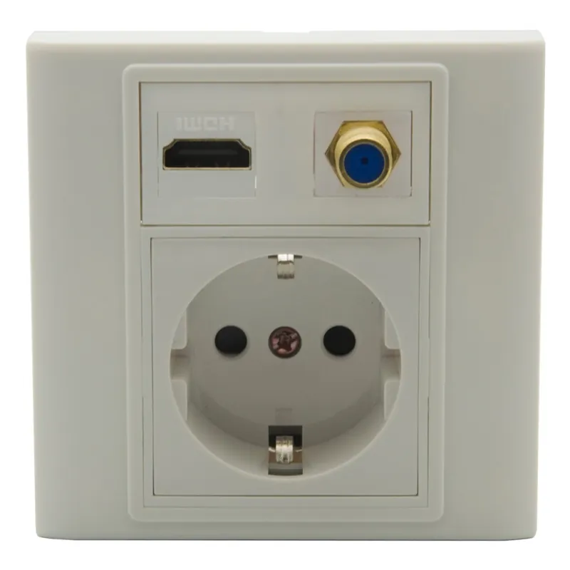 1HDMI 1F-EU 86 típus HDMI CAT6 Koaxiális TV RG6 USB 3.0 csatlakozó Fali lemez Testreszabható Újdonság