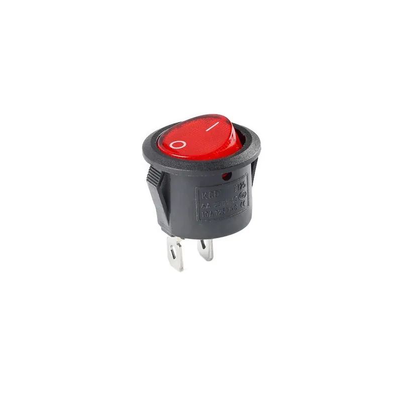 2P2D Piros Világítás nélkül-1db KCD1 Kerek 3 Tűs világítással SPST 3 állású ON/OFF Billenőkapcsoló 6A 220V 10A 125V Kerek Legkelendőbb