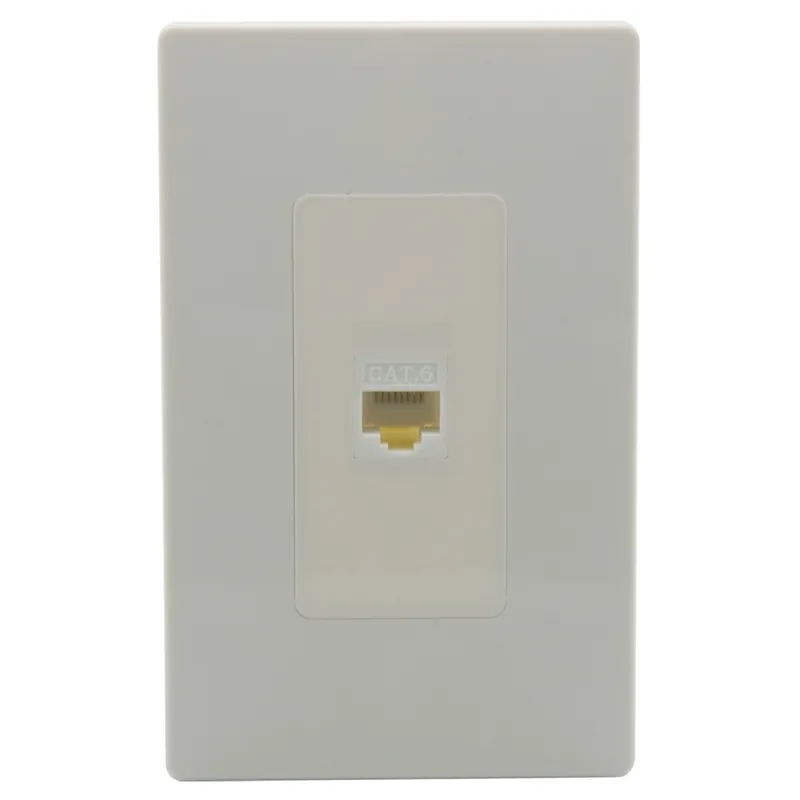 Akciós ár 1 CAT6-Új Dizájn 1 soros csavar nélküli 1 Port F RG6 TV HDMI CAT6 RJ45 Anya-Anya Fali lemez