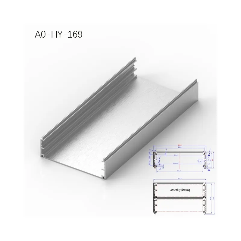 100mm-A0-HY-169-BRZHIFI Személyre szabott 6061 Ipari Slot Extrudált alumínium Profil Bútordekorációs elektronikai hardverekhez Népszerű