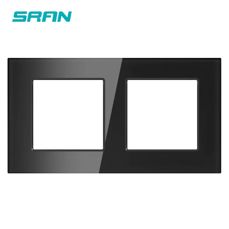 Fekete F6 Panel-SRAN Üres panel Beszerelés nélkül Vaslemez 153mm*82mm Fehér Kristályüveg Kapcsoló aljzat panel F szériához Expressz kézbesítés