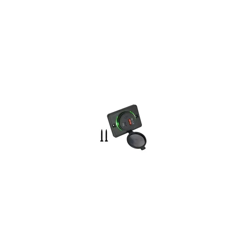 Zöld-DC 12V Lapos felület Panel beépített Dual Kettős aljzat QC 3.0 C-Típusú autó ülés USB Busz töltő Akciós ár