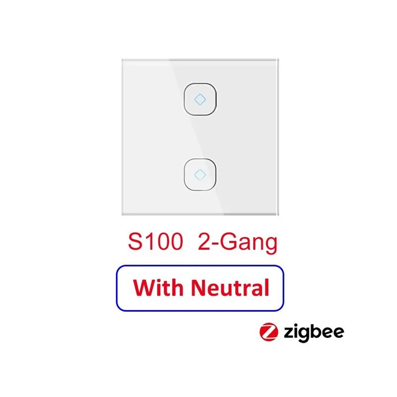 Vedd meg most Érintős 2-soros-LELLKI ZigBee Villanykapcsoló EU Üveg Smart Érintős 220V Smart funkciókkal Zigbee2mqtt Alexa Google Home