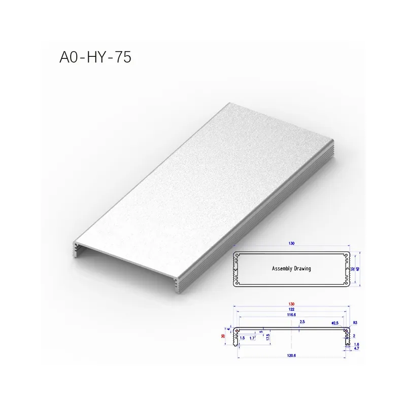Prémium 100mm-A0-HY-75-BRZHIFI 6061 Alumínium Profil Hangerősítő Audio erősítő elektronikus berendezésekhez Eloxált Alumínum