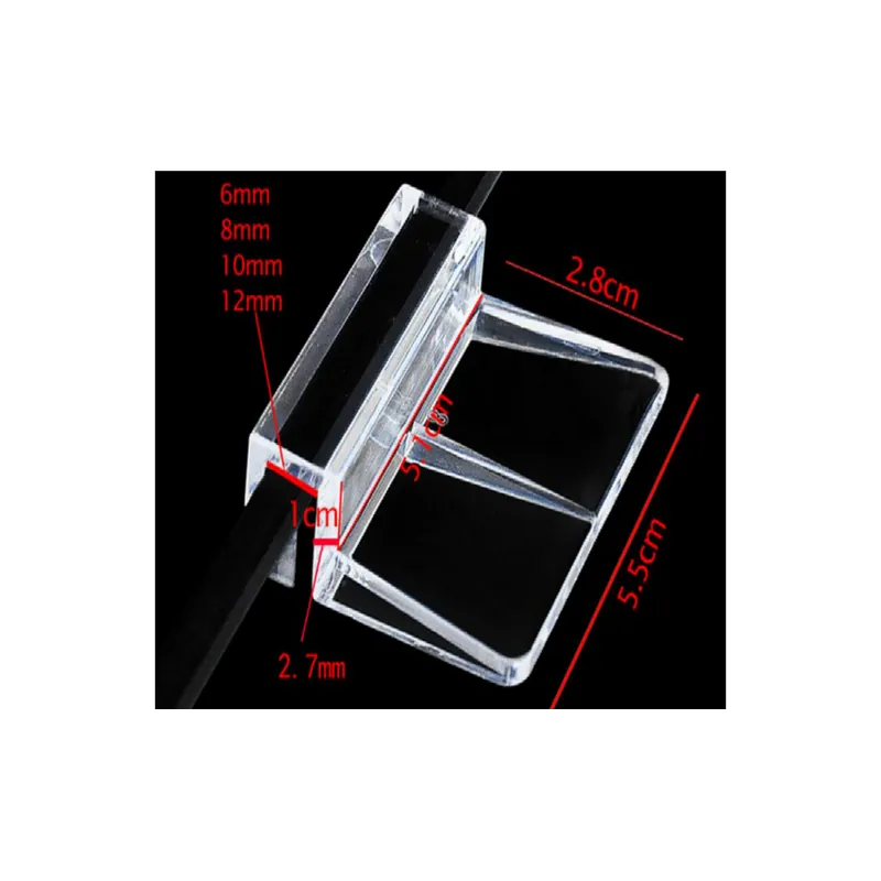 Biztonságos fizetés 12 mm vastagsághoz-6db 30*30cm Akvárium fedél akril kapcsok Üveg borítás tartó rögzítő