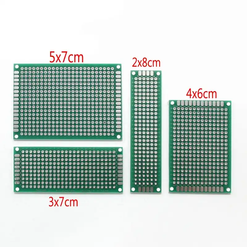 4 az 1-ben-5x7 4x6 3x7 2x8cm PCB Univerzális tábla Kétoldalas Réz prototípus PCB Univerzális tábla Arduino-hoz Iskolai Oktatási Utolsó esély