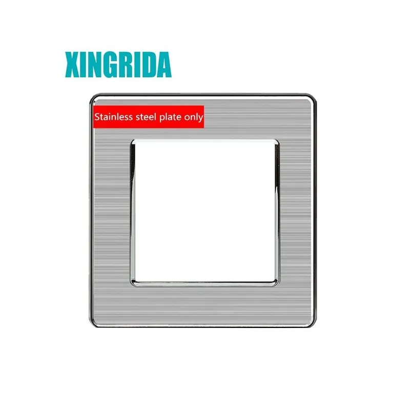 Biztonságos fizetés Ezüst színű 86-XINGRIDA Üres panel Vaslemez 86mm * 86mm Arany színű / Ezüst Rozsdamentes acél Kapcsoló aljzat panel Tartozék