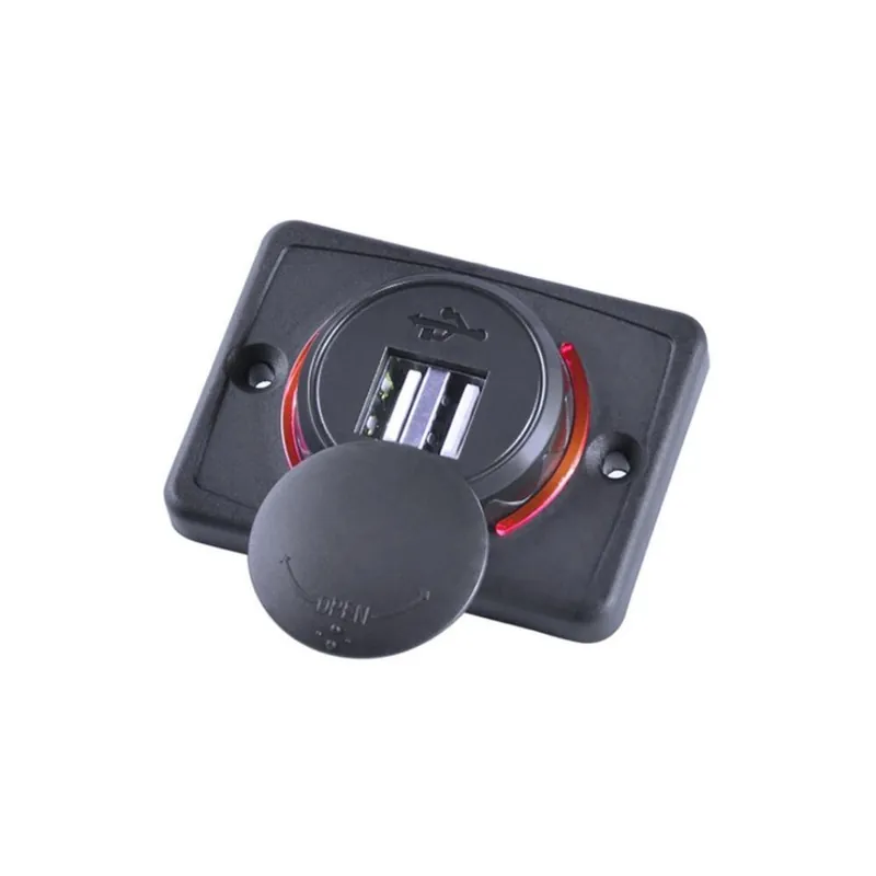Piros Lámpa-12V 3,1A Lapos felület Panel beépített Dual Kettős aljzat autó ülés USB Busz töltő Különleges ajánlat