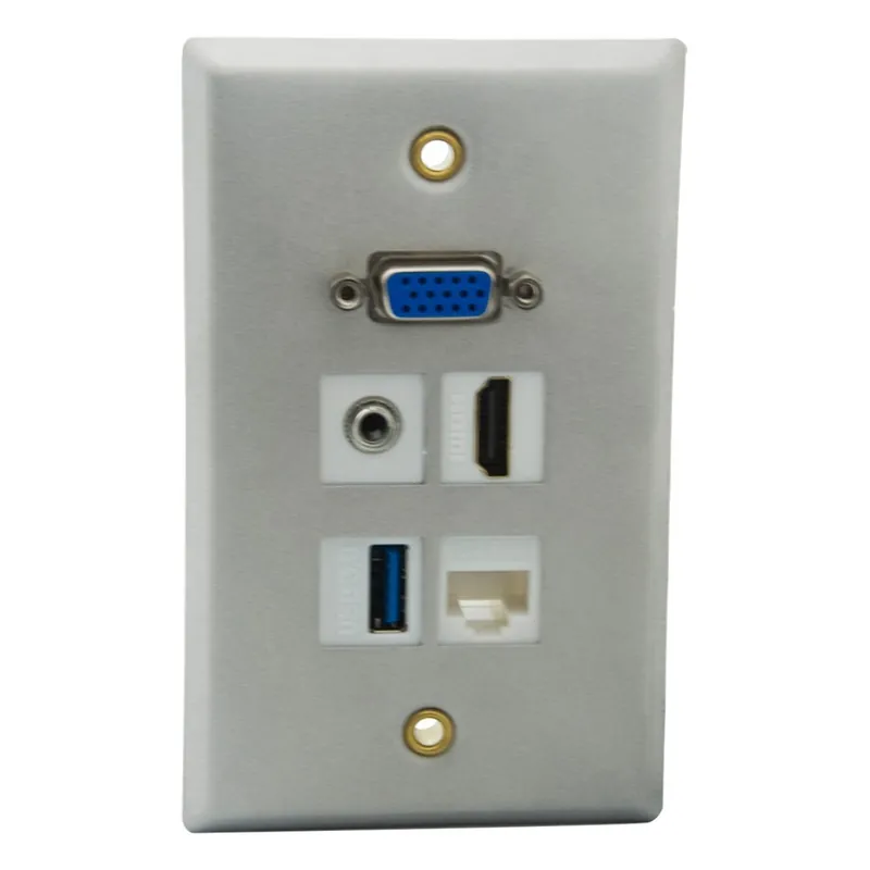 VGAHDMI USB 3.5 RJ45-Szimpla soros Szilárd típus AlumíniumVGA HDMI USB3.0 3,5mm Audio 3RCA AV CAT6 RJ45 Anya-Anya Szezonális akció