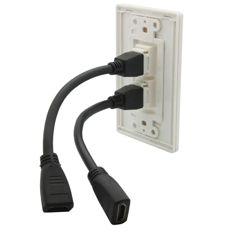 2 portos HDMI Kábel-Új Dizájn 1 soros csavar nélküli Dekoratív Rövid kábel típus HDMI Anya-Anya Fali lemez Alacsony ár