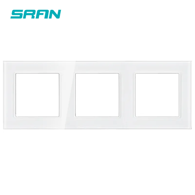 Akció Fehér F6-SRAN Üres Panel Beszerelés nélkül Vaslemez 224mm*82mm Fehér Edzett üveg Kapcsoló aljzat Panel F szériához