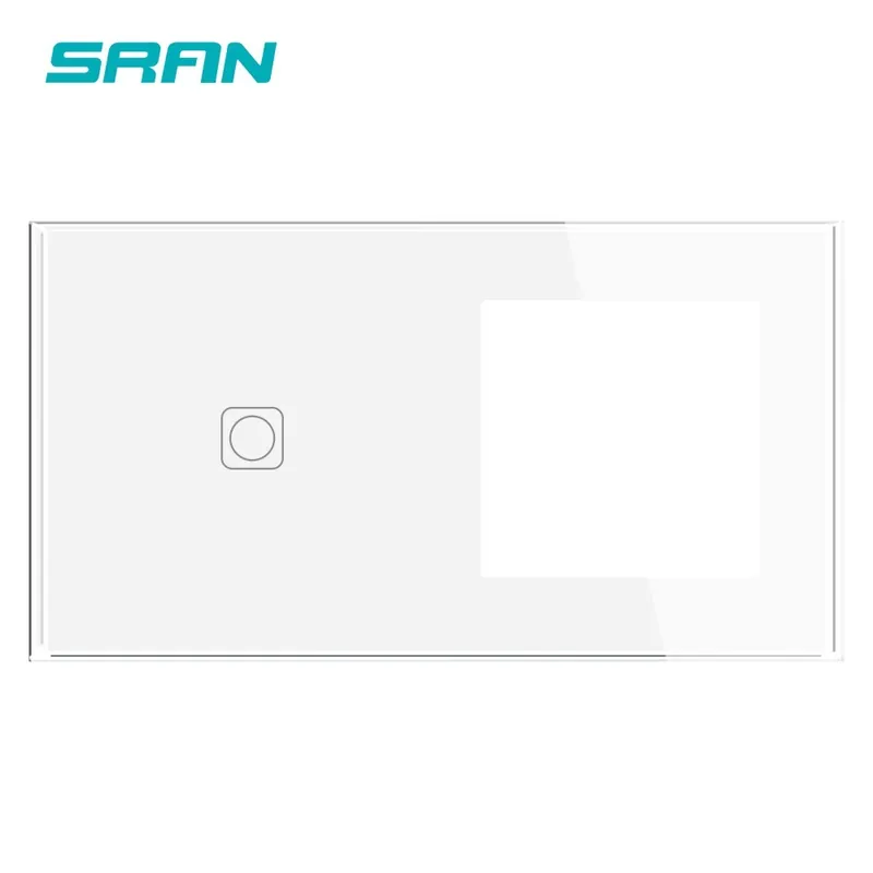 Népszerű Fehér 1 soros-SRAN F-szériás Edzett üveg panel 153*82mm Nyomógombos kapcsoló Szabadon kombinálható Elektromos aljzat/kapcsoló