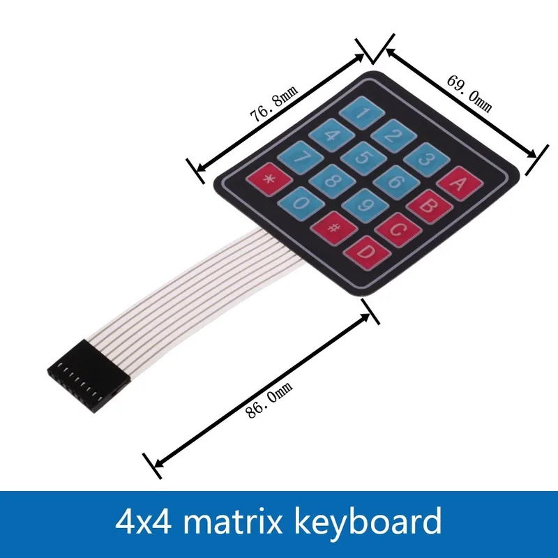 Szuper ajánlat 4X4 Mátrix Soros-Kulcsgomb Membrán kapcsoló 1x4 3x4 4x4 4x5 gombos Mátrix Keypad billentyűzet Kezelőpanel Arduino-hoz