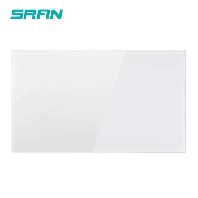 Fehér 146 Üveg-SRAN Üres Záró panel Vaslemez 146mm*86mm Edzett kristály üveg Kapcsoló aljzat panel tábla Prémium