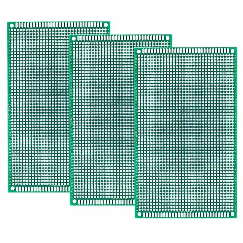 Vedd meg online Egyoldalú-1782 pontos Forrasztható PCB Egyoldalú/Kétoldalú prototípus Kenyértábla 9cm x 15cm-3-as csomag