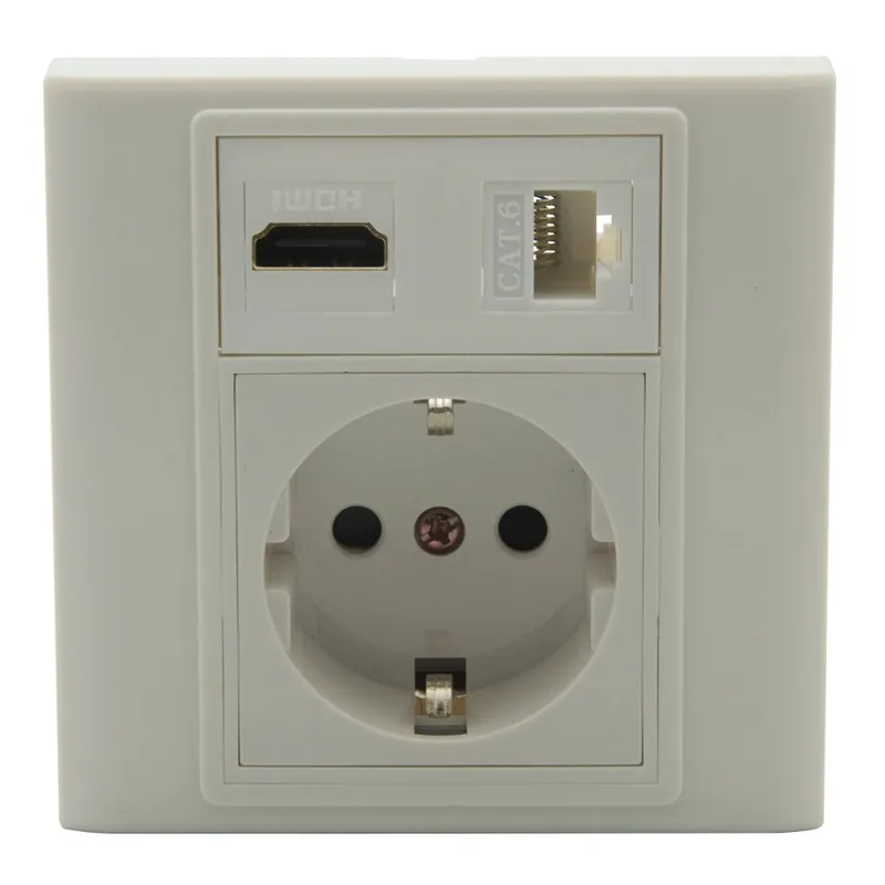 Gyors szállítás 1HDMI 1CAT6-EU 86 típus HDMI CAT6 Koaxiális TV RG6 USB 3.0 csatlakozó Fali lemez Testreszabható