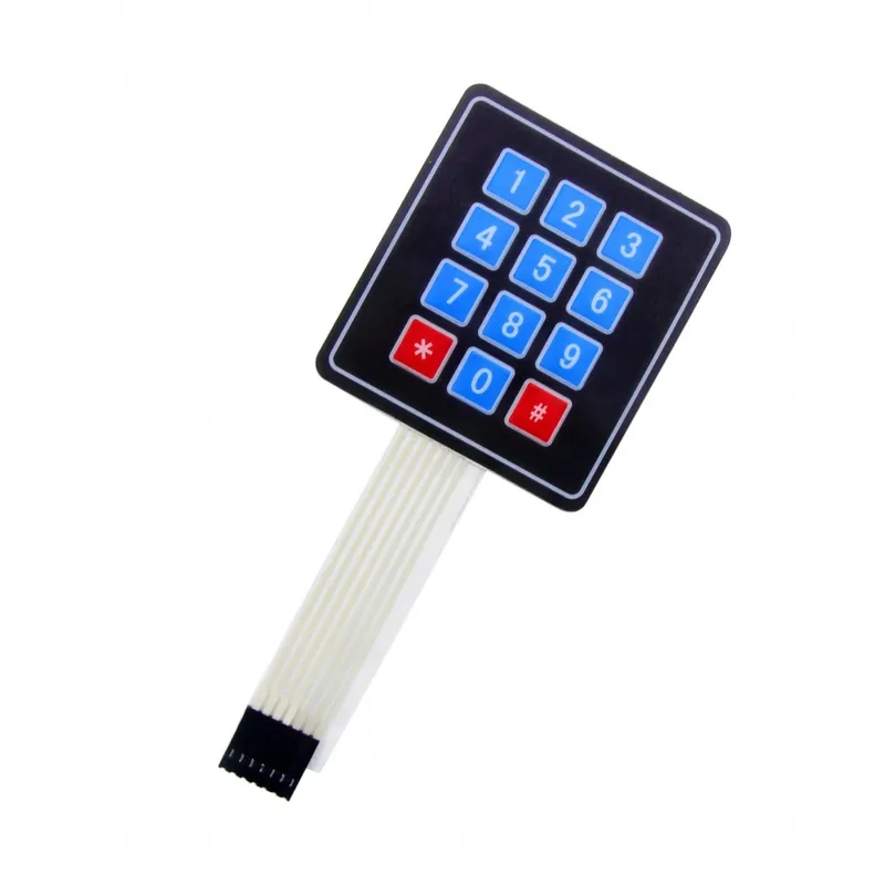 3x4-16 gombos Membrán kapcsoló Keypad billentyűzet 4X4 3X4 Mátrix billentyűzet Arduino-hoz Barkács készlet Gyors kiszállítás