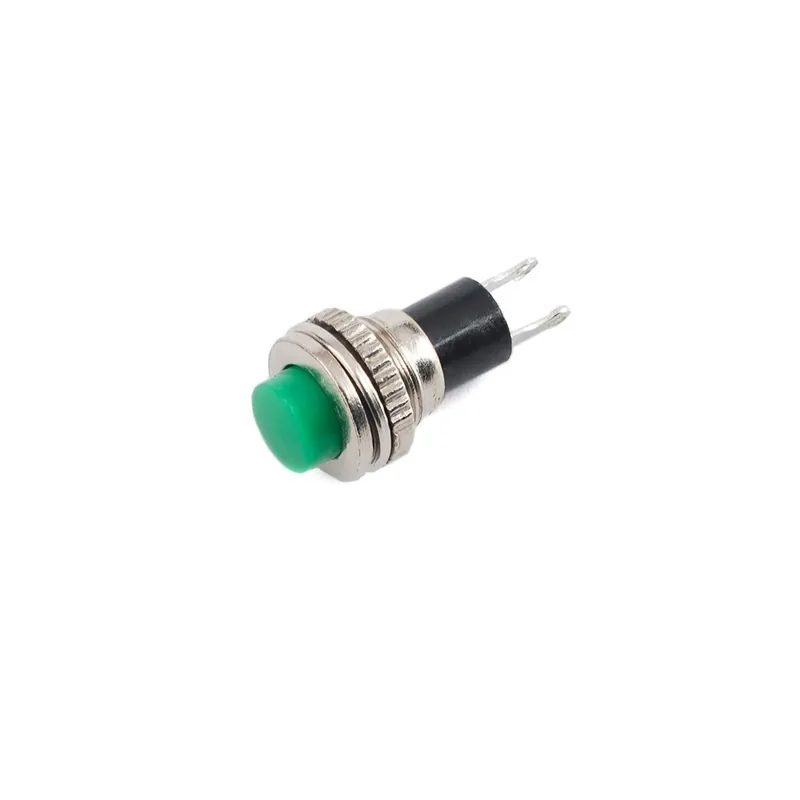DS-316 Zöld-10db 10MM Kicsi gomb DS-316 314 Zármentes Ön-visszaállító Ajtócsengő Kürt Kerek Kulcskapcsoló Bekapcsológomb Árengedmény