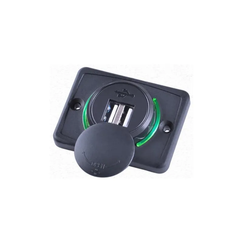Zöld Lámpa-12V 3,1A Lapos felület Panel beépített Dual Kettős aljzat autó ülés USB Busz töltő Gyors kiszállítás