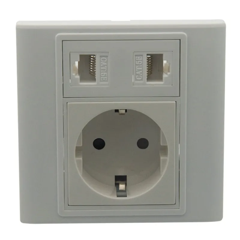Legjobb ár EU 2CAT6-EU Magic 86 típus HDMI V2.0 CAT6 RJ45 Koaxiális F RG6 Elektromos Tápcsatlakozó Fali lemez Testreszabható