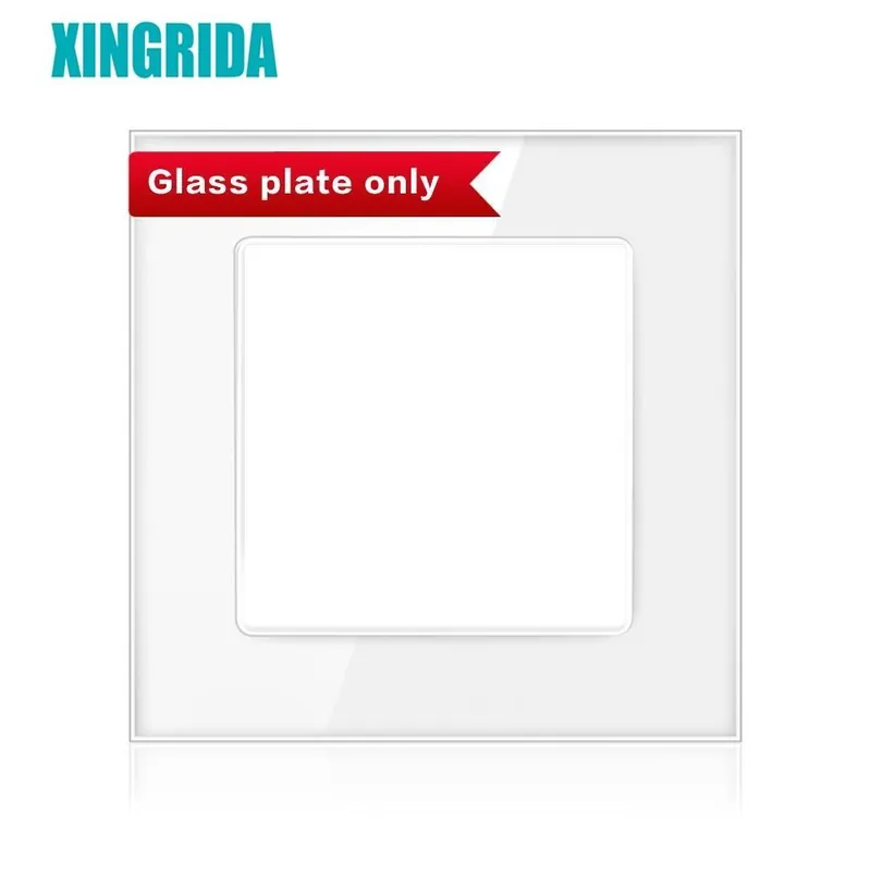 Szuper ajánlat Fehér 86-XINGRIDA Üres panel Vaslemez 86mm*86mm Fehér Edzett kristály üveg Kapcsoló aljzat panel