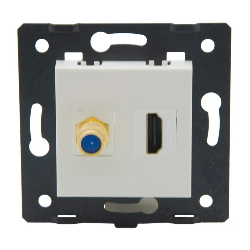 Végkiárusítás Fehér-EU 80 típus HDMI F RG6 TV Anya-Anya Fali lemez