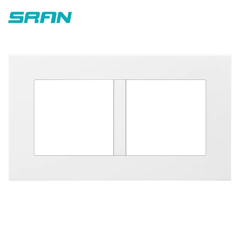 Expressz kézbesítés Fehér 146 PC-SRAN Üres panel Vaslemez 146mm*86mm Fehér/Fekete/Arany színű PC Dual kettős keret panel kapcsoló Aljzat