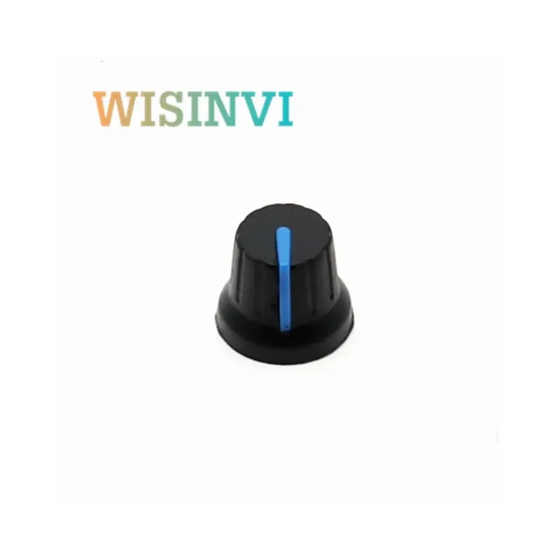 Árengedmény Kék-10db 18*16mm Gumi gomb Virágtengely Belső furat 6mm Potenciométer Teljesítményerősítő Hangerő állító Kapcsoló kupak
