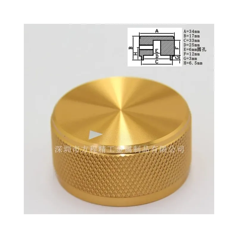 Árcsökkenés 34x17x6mm-Arany színű-1db Alumínium ötvözet Potenciométer Vezérlő Audió Elektromos gitár basszusgitár gomb