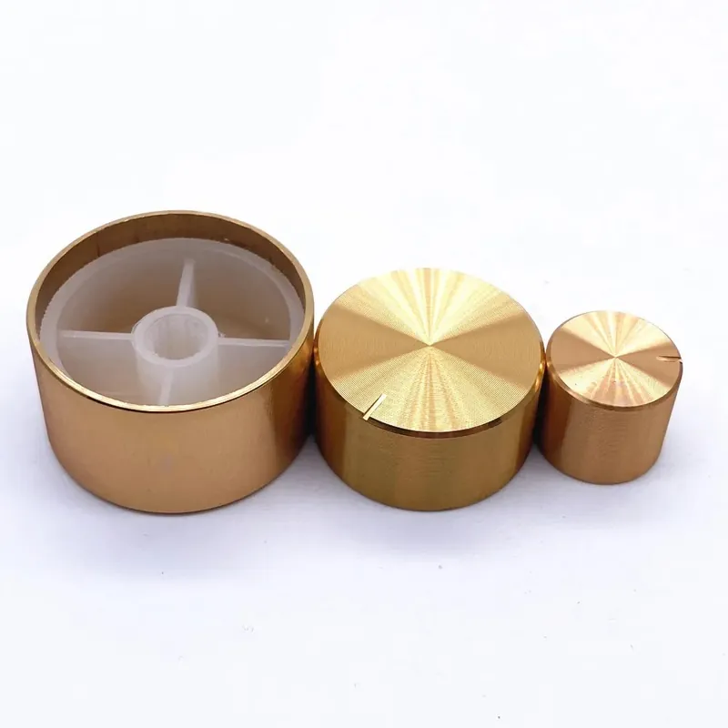 30x 10mm-1db Arany színű Alumínium ötvözet Potenciométer Kódoló Audió gomb 6mm-es tengely furathoz Kedvezményes ár