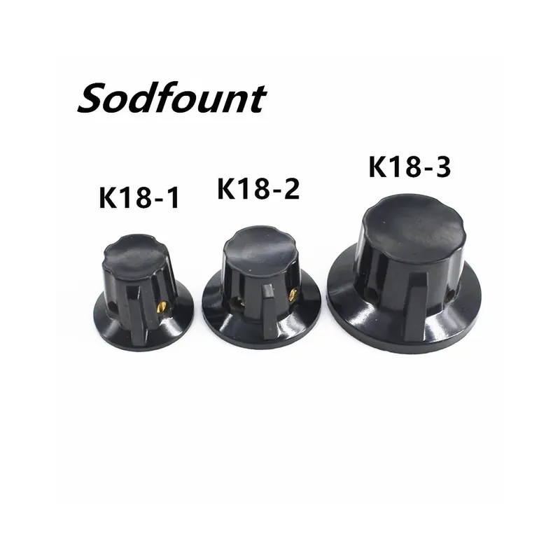 Olcsó K18-3-5db Potenciométer gomb K18-1 K18-2 K18-3 Belső furat 6mm Bakelit gomb KCZ KCT Sáv kapcsoló gomb