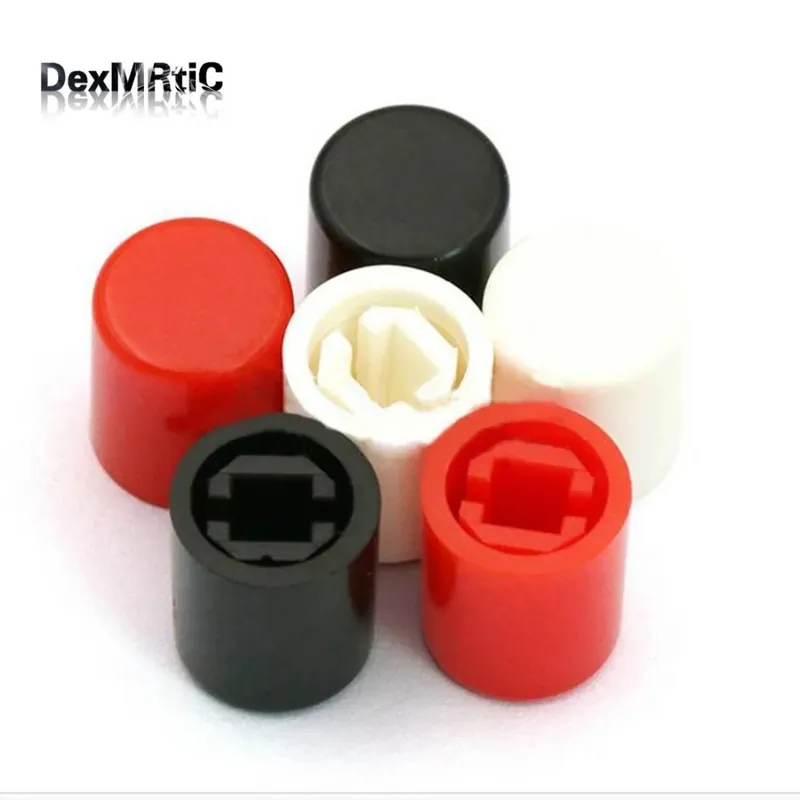 Fekete-60db DC tápegység Kapcsoló gomb kupak Univerzális PS-22F03 Magasság 10mm gomb kupak Szuper akció