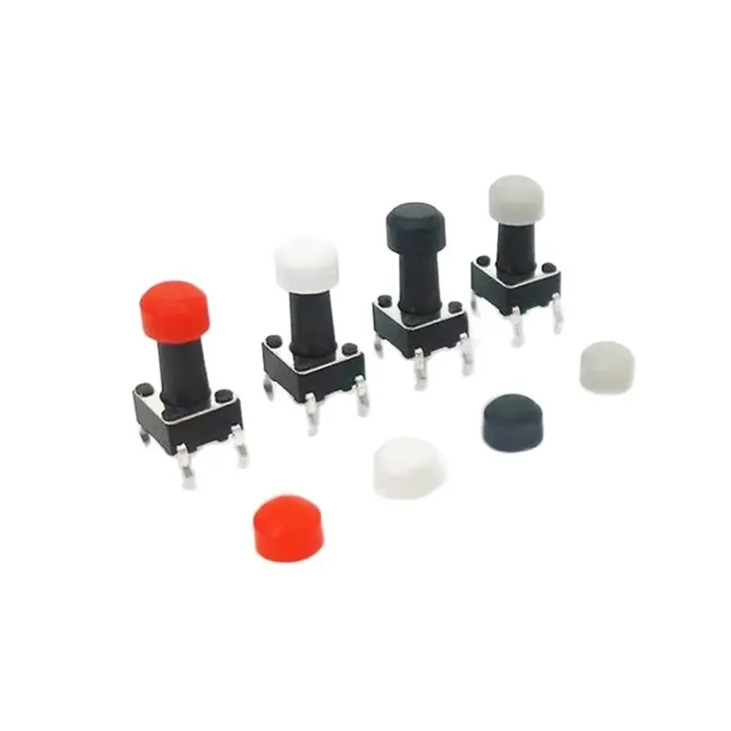 Piros-200db 6*6mm Kerek gomb kupak Nyomógombos Kapcsoló kupak - 6*6mm-es Kapcsolóhoz Kerek gombhoz Azonnali szállítás