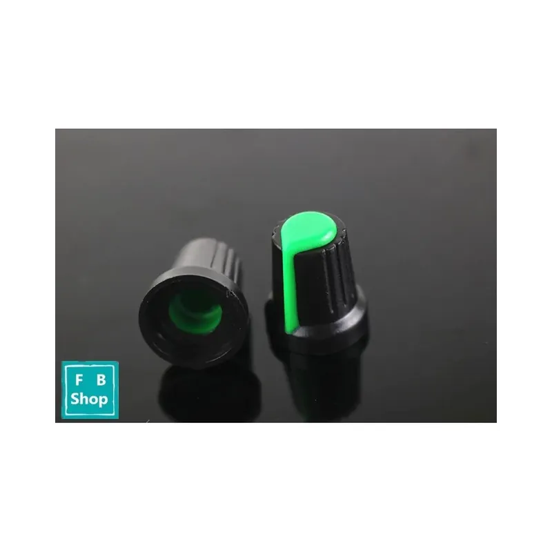 Zöld-10db/csomag 6mm tengely furat átmérő Műanyag Csavarmenetes Recézett Potenciométer gomb kupak Expressz kézbesítés