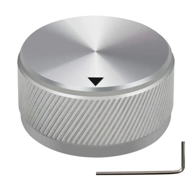 Ezüst színű-34*17mm gomb Alumínium ötvözet Potenciométer gomb Audió Elektromos gitár basszusgitár gomb Csavar típus 34 x 17mm Csak ma