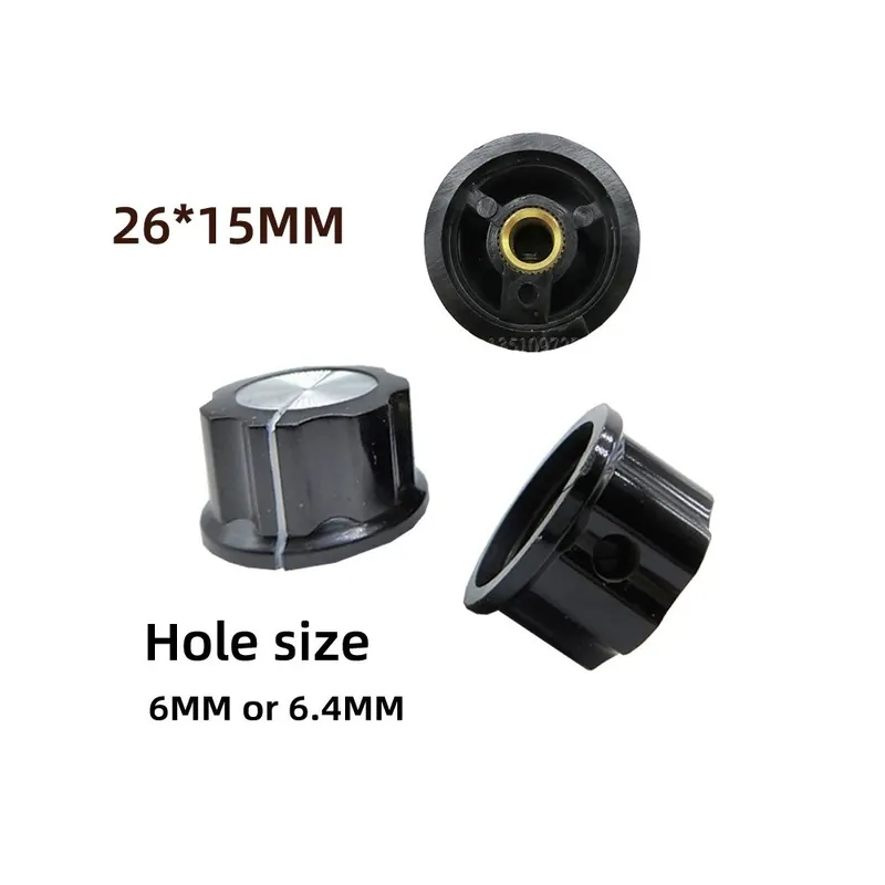 6mm Gomb-5db MF-A103 26X15MM Bakelit gomb A03 Potenciométer Kódoló Sáv kapcsoló kupak 3590S RV24YN-hez 6MM 6,4MM Biztonságos fizetés