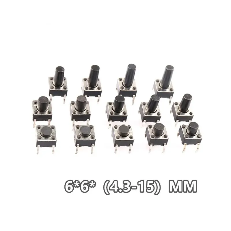 6x6x5MM-50db/csomag Mikrokapcsoló 6x6 Kulcsos kapcsoló DIP Függőleges 4-tűs Könnyű érintésű Nyomógomb Mini Különleges ajánlat