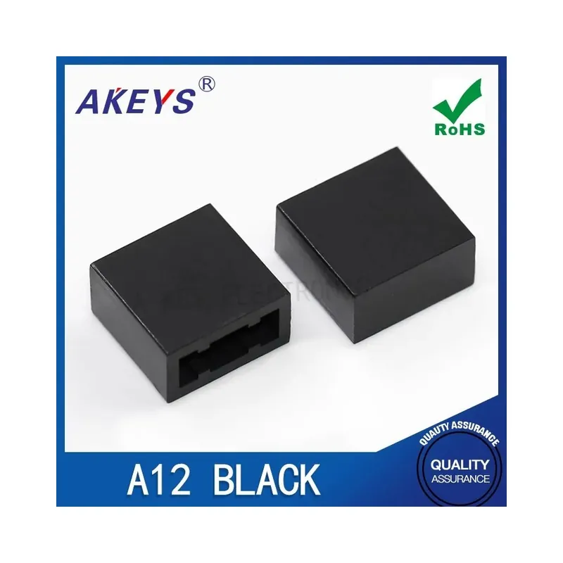 Árengedmény Fekete-A12 Négyzet alakú gomb kupak egyenes Kulcsos kapcsoló 5,4*10,4*10 Összekötő Önzáró kupak
