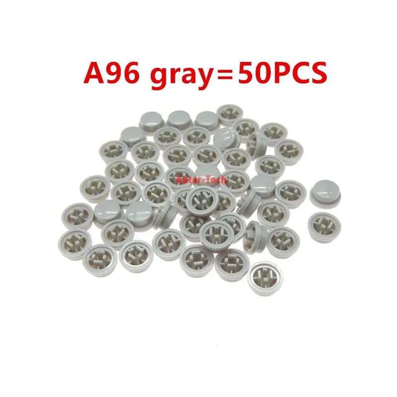 Szürke-50db A95 Színes Műanyag Mikrokapcsoló Azonnali Kapcsoló gomb kupak Méret 9,8*5,8mm 6*6MM-es Négyzet alakú kupak Bestseller